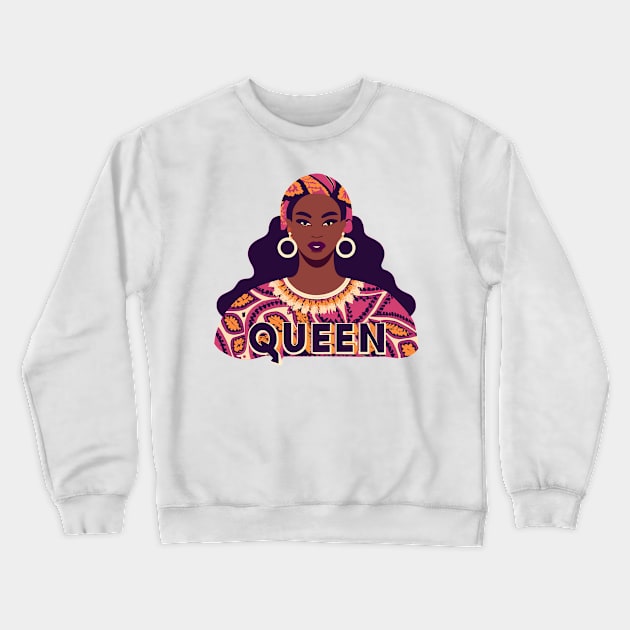 Afrocentric Queen Crewneck Sweatshirt by Graceful Designs